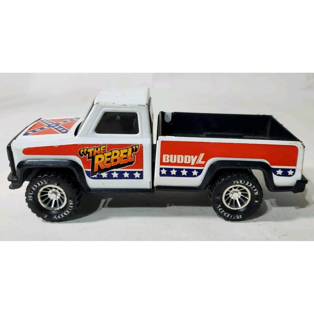 Buddy L Pickup Truck Kids OS White Good Vintage Rebel Pressed Steel Die Cast